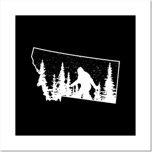 Bigfoot Montana State Map Posters and Art